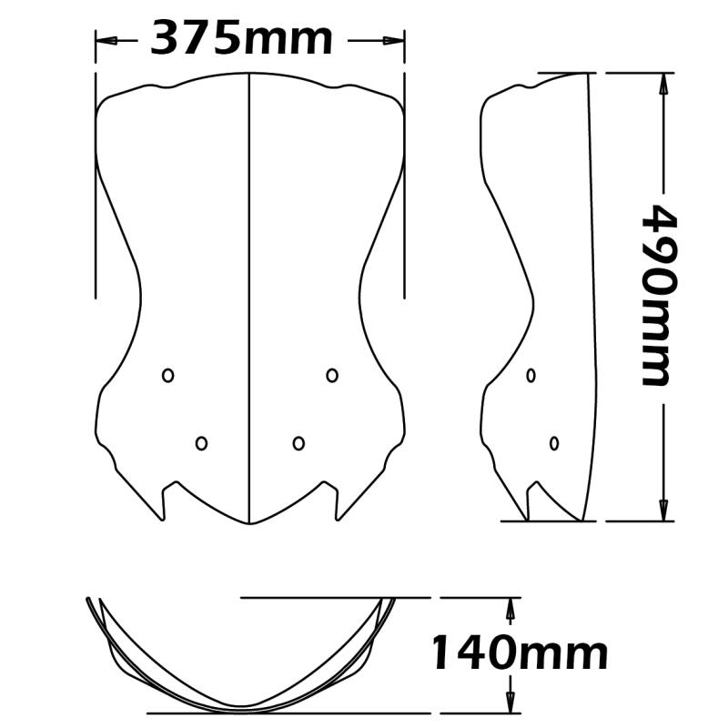 cupolino basso per honda nc 700 x 2012>2015 - nc 750 2014>2015